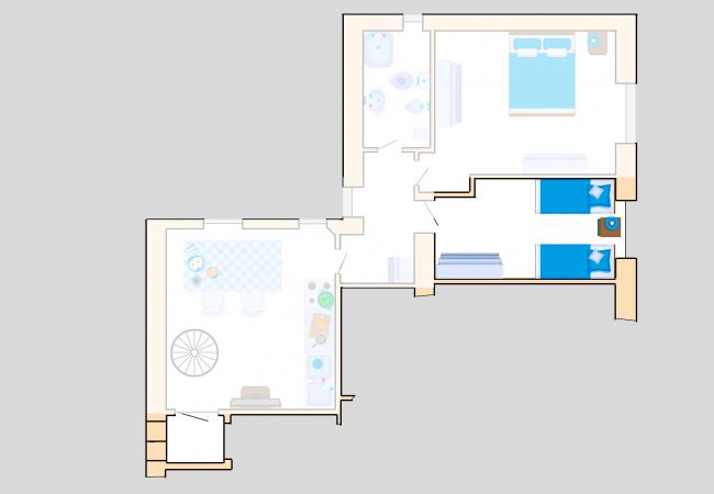 Ferienwohnung Lavanda - Grundriss - Das zweite Schlafzimmer