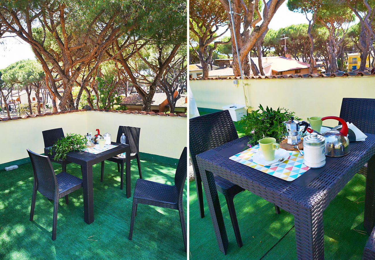 Marina di Grosseto-Wohnung Lavanda - Frühstück auf der Terrasse