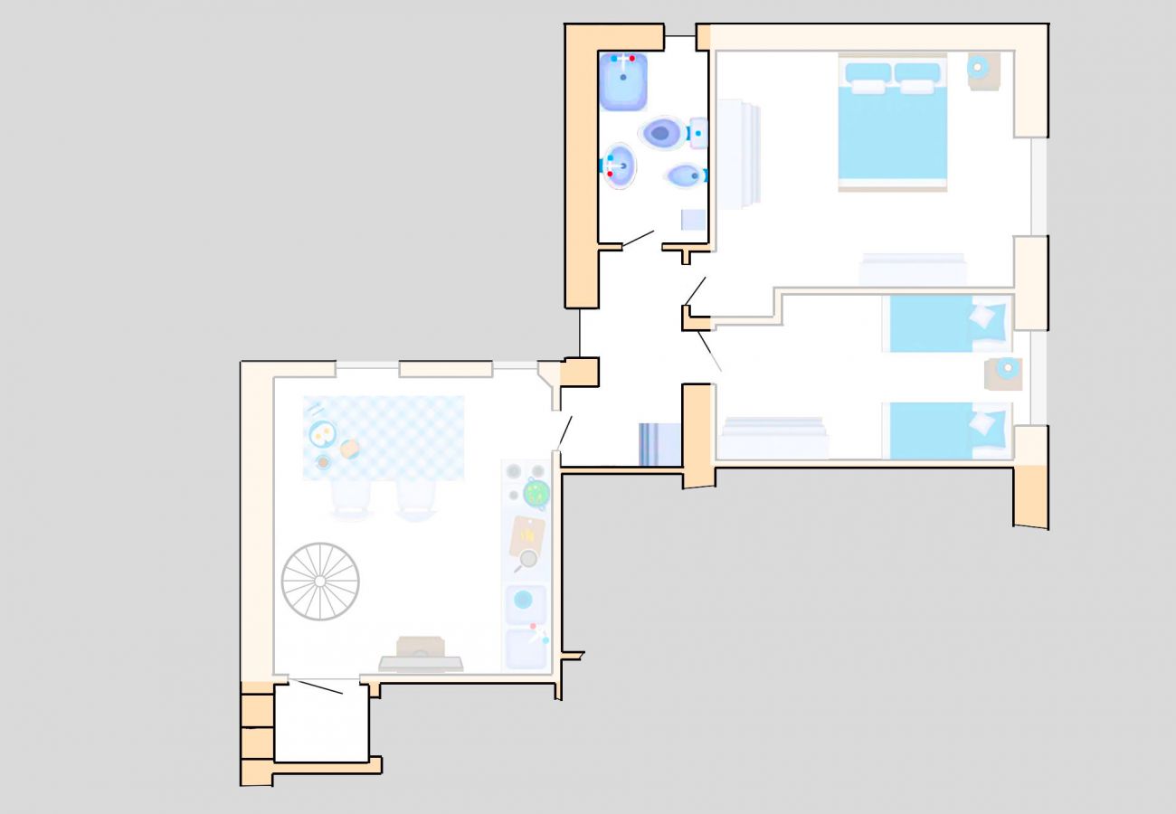 Marina di Grosseto - Wohnung Lavanda - Grundriss - Das Badezimmer