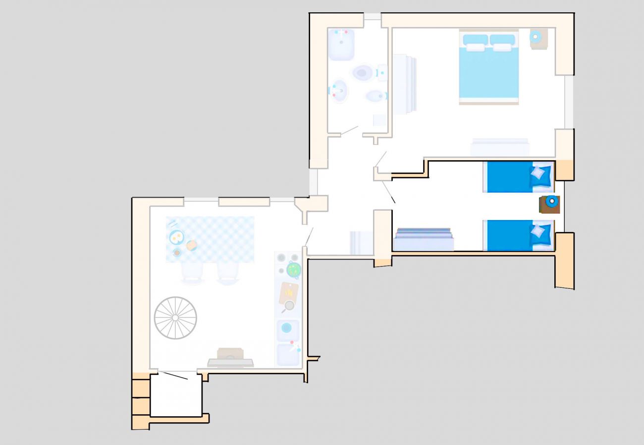 Appartement Lavanda - Plan d'étage - La deuxième chambre